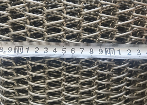 Конвейерной ленты ячеистой сети нержавеющей стали 2080 степеней спиральной теплостойкая 1050
