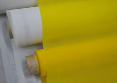 Поток белых/желтого цвета изготовленный на заказ экрана печатания полиэстера ткани 55 отсутствие поверхностного покрытия