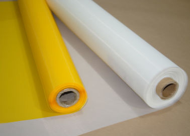 Сетка белых/желтого цвета полиэстера скрепляя болтами ткани 120 для стеклянного печатания, 158 микронов