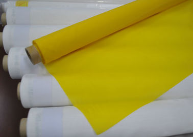 Ткань низкого полиэстера удлиненности Силк скрепляя болтами для печатания экрана, цвета белых/желтого цвета
