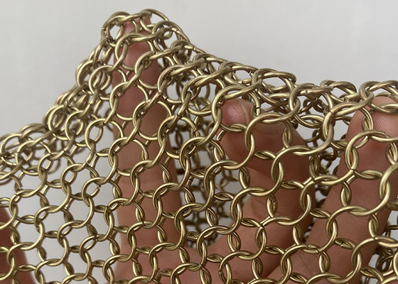 Хорошая цена. Занавес 304ss Chainmail ткани сетки кольца нержавеющей стали металла цвета золота онлайн