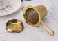 Чай Infuser нержавеющей стали 304 золота дополнительный мелкосеточный с длинными ручками