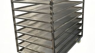 Нержавеющая сталь Алюминий 600 X 400 Роторная духовка Половинная хлебопекарная стойка для хлеба Тележка для охлаждения