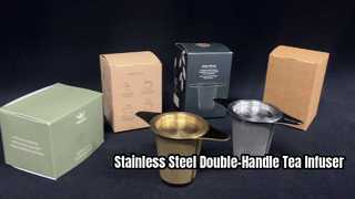 Фильтр для заварки чая с двойной ручкой из нержавеющей стали, сито для листьев