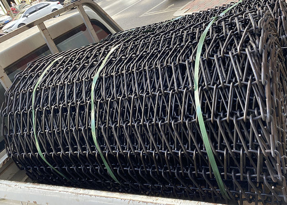 Тяжелый manganese Steel Balance Weave Spiral Wire Mesh Конвейерный ремень