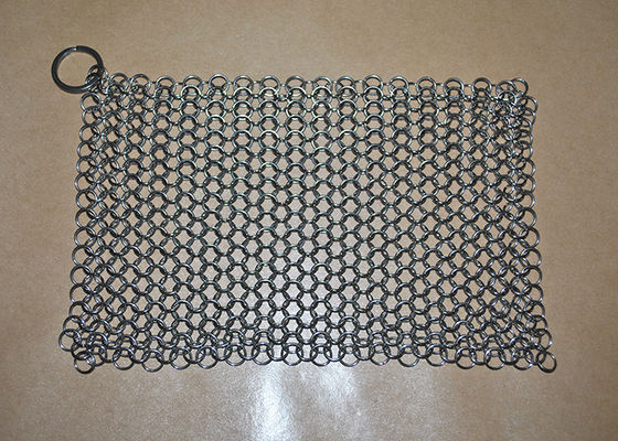 Хорошая цена. скруббер Chainmail нержавеющей стали дюймов 6x8, цепной уборщик литого железа онлайн