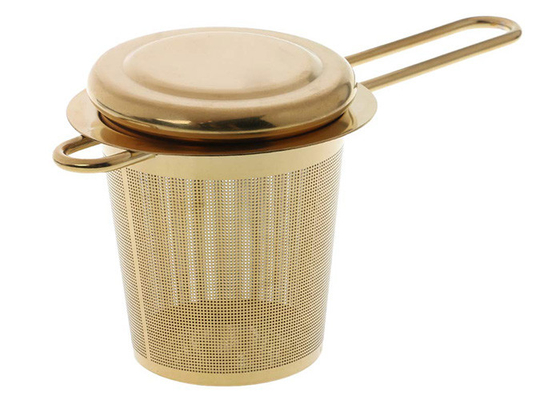 Хорошая цена. Чай Infuser нержавеющей стали 304 золота дополнительный мелкосеточный с длинными ручками онлайн